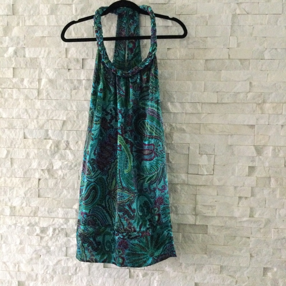 Calypso St Barth Silk Racerback Halter Dress